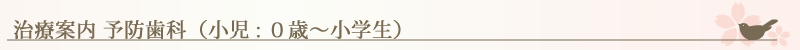 治療案内 予防歯科(小児 : 0歳~小学生)